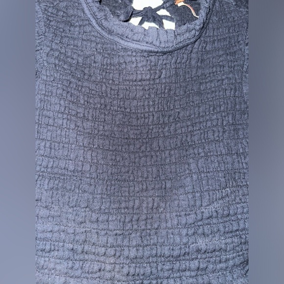 Free People women’s black boho smocked crop top XS bohemian summer spring cotton - Picture 9 of 10